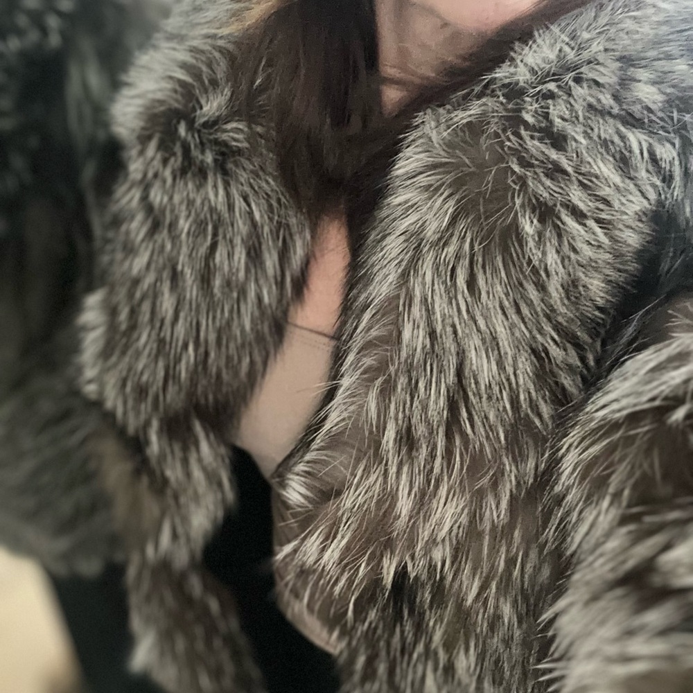 Real fox short fur coat- mob wide coat